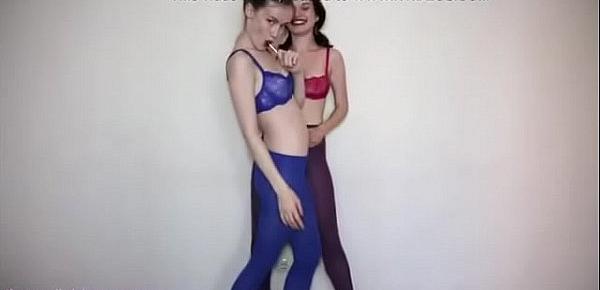  Petite pale Ukrainian teens Emily Bloom and Serena Wood in glamour sensual video